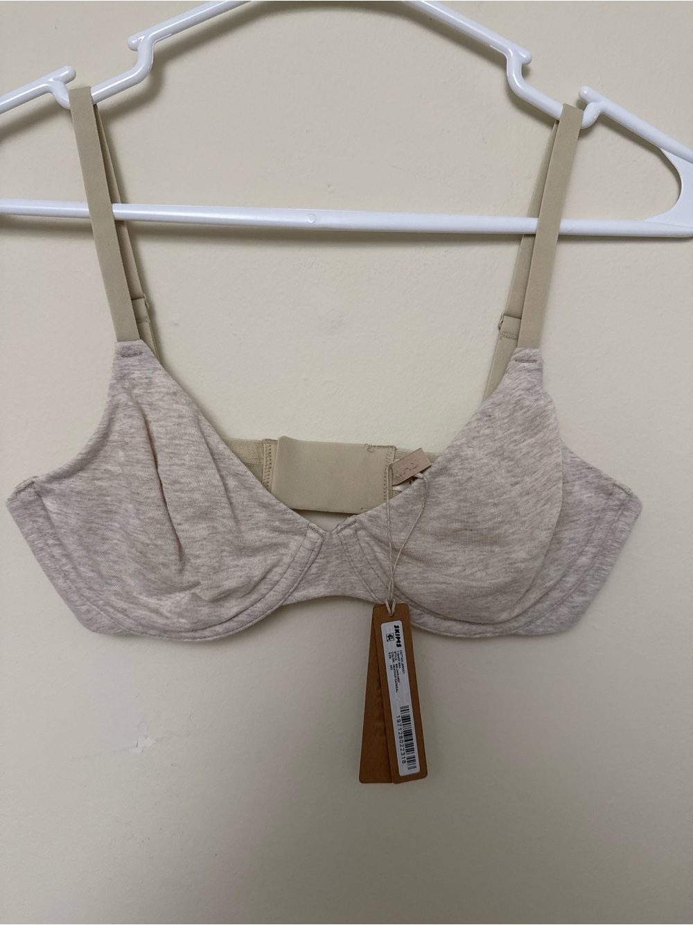 SKIMS heather oatmeal cotton bra Heathered Beige Underwire Bra